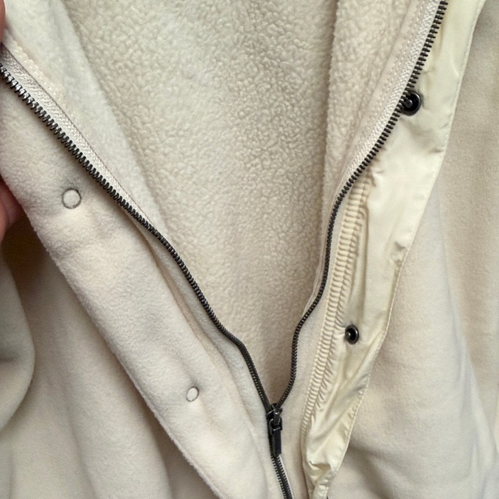 Ralph Lauren Womens Cream Sherpa Fleece Winter Hooded Jacket OUTDOOR XL WARM - Picture 8 of 11